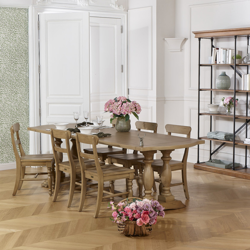 JOHNSON - Sillas de estilo moderno de madera maciza, lote de 2, madera certificada FSC®