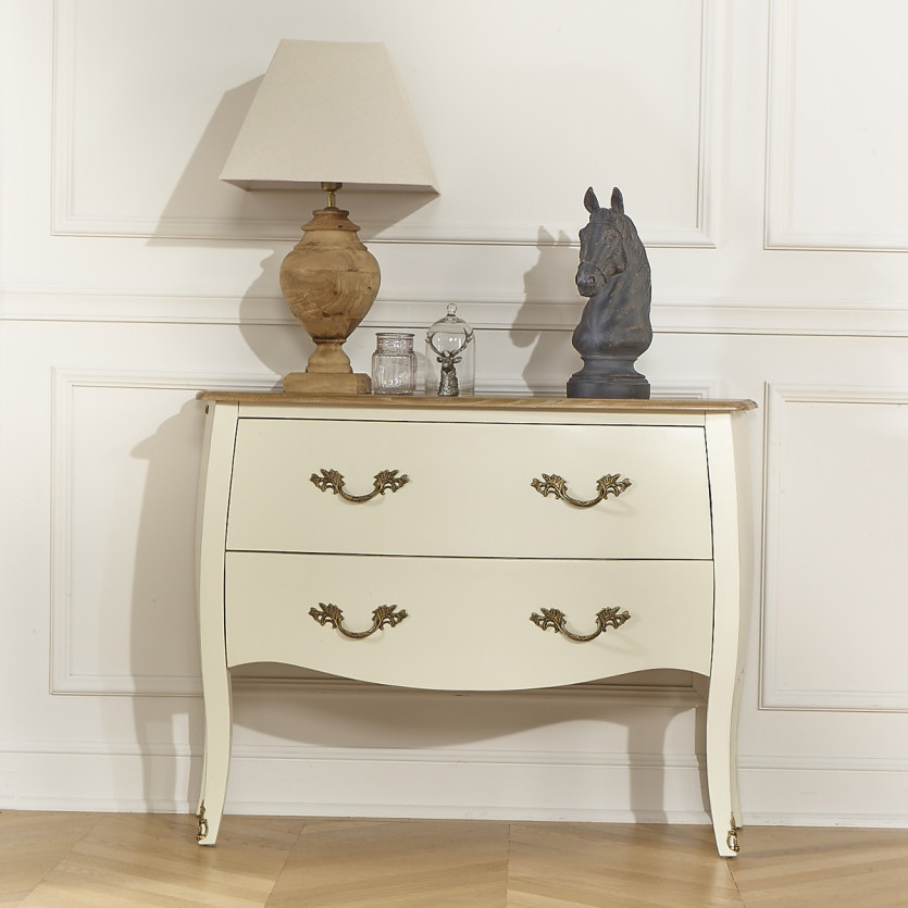 AQUITAINE - Comò, piano in rovere, 2 cassetti