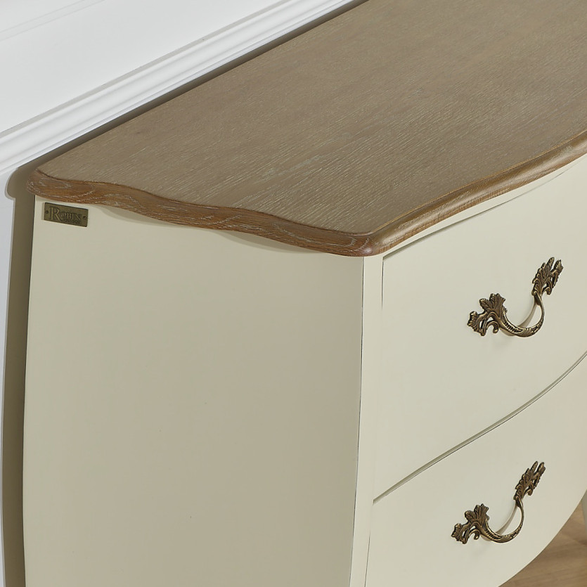 AQUITAINE - Commode salle à manger, plateau en chêne, 2 tiroirs