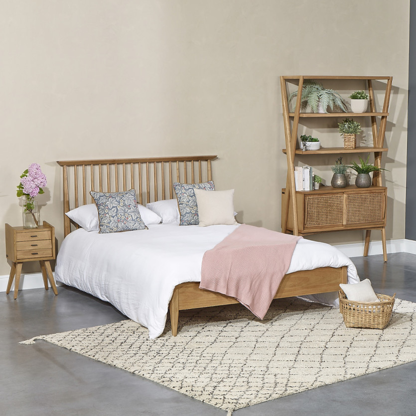EDWARD - Vintage double bed with bars 160 x 200