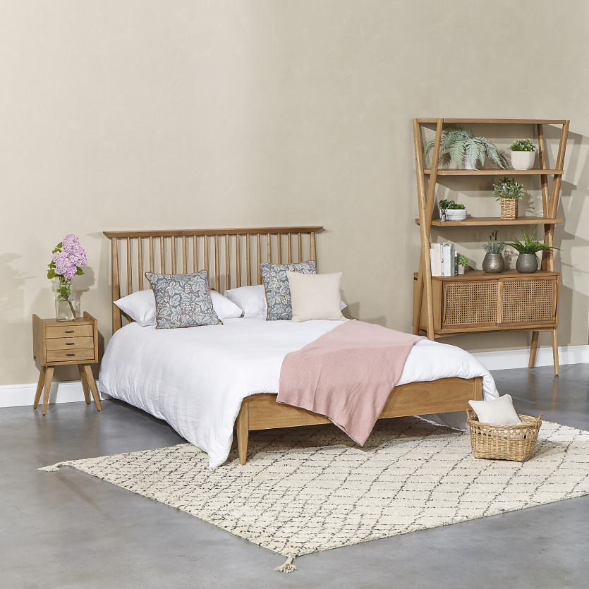 EDWARD - Cama doble vintage con barrotes 160 x 200