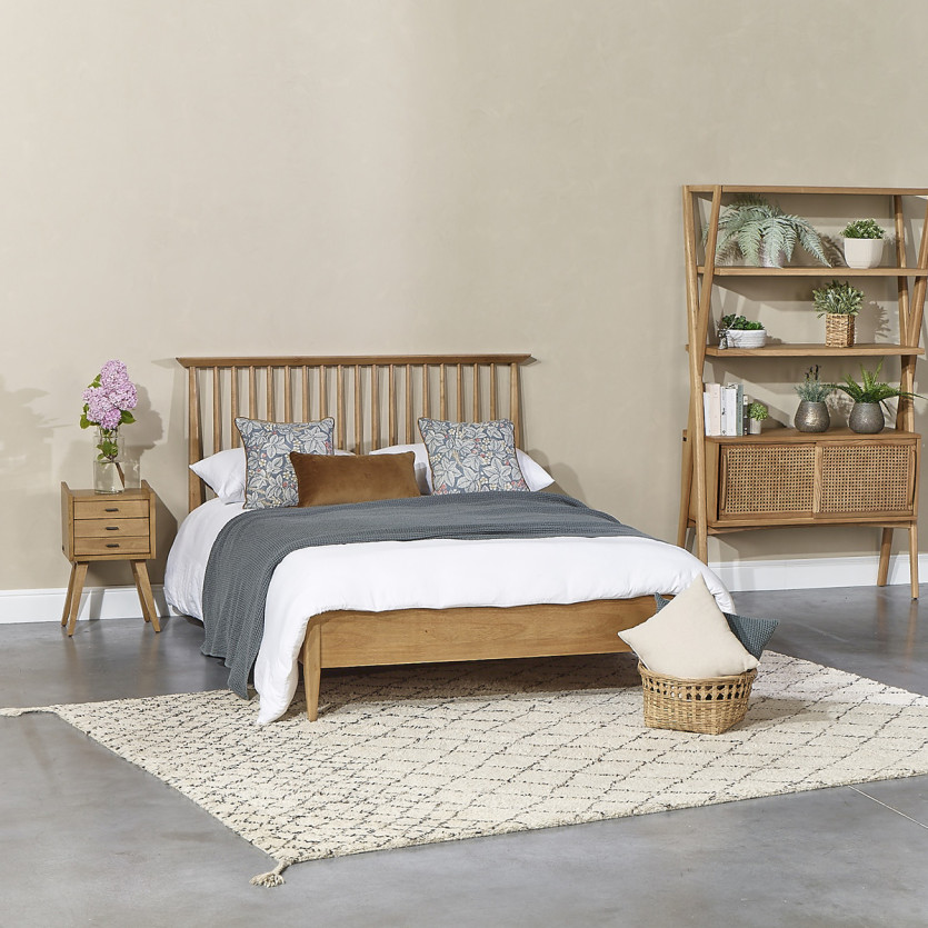 Cama de casal EDWARD - Estilo vintage com barras 160 x 200