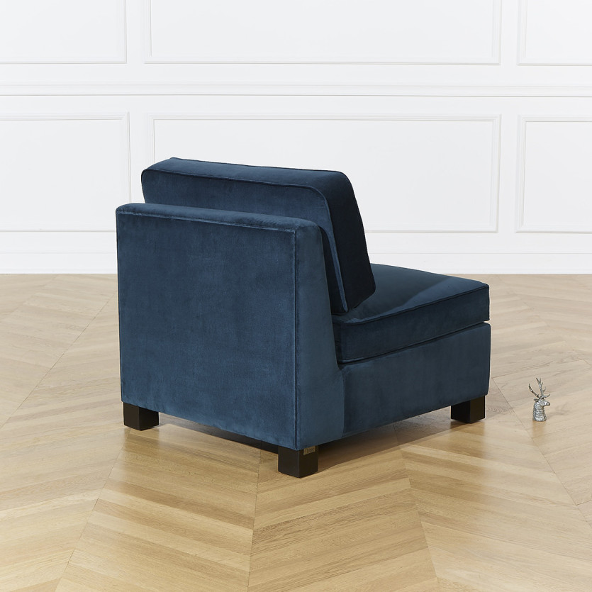Chauffeuse modulable LEONNARD - Style contemporain en velours et bois certifié FSC®