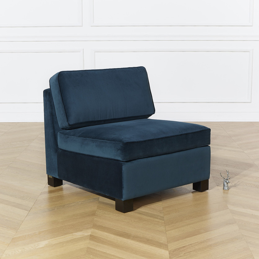 Chauffeuse modulable LEONNARD - Style contemporain en velours et bois certifié FSC®