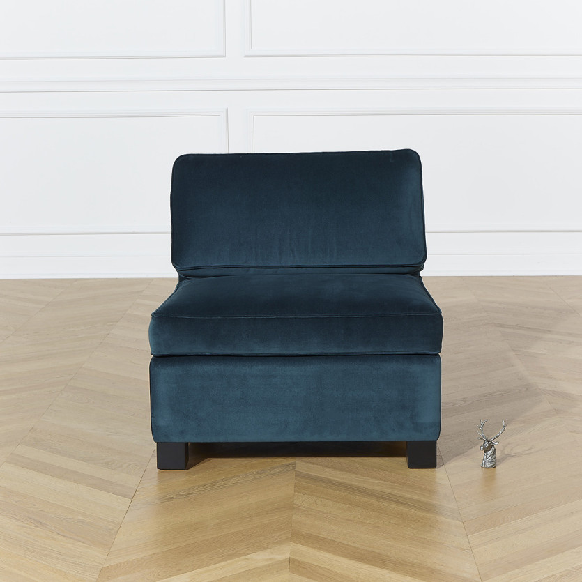 Chauffeuse modulable LEONNARD - Style contemporain en velours et bois certifié FSC®