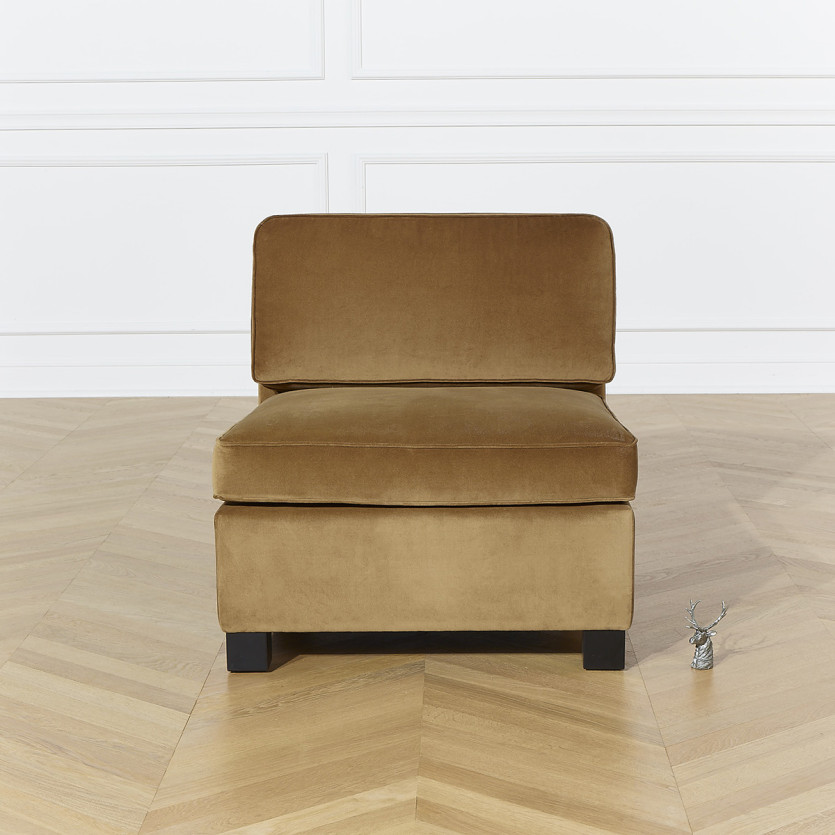 Modularer Sessel LEONNARD - Zeitgenössischer Stil aus Samt und FSC®-zertifiziertem Holz