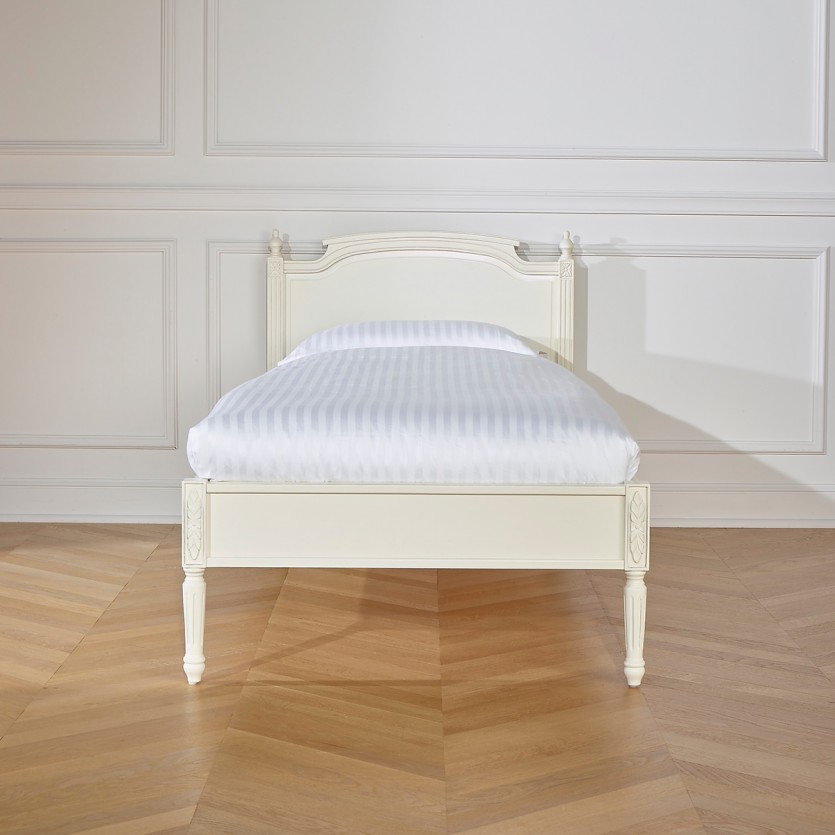 Lit simple HANNAH -  Style shabby chic en bois peint, 1 place, 90 x 190