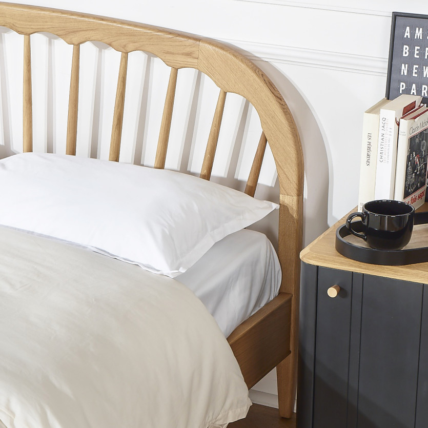 WINDSOR tweepersoonsbed - Eigentijdse stijl in eikenhout, 160 x 200