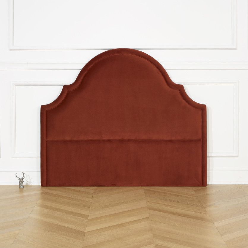 Tête de lit BASTIDE - Style classique en velours et pin massif, 140 cm, bois certifié FSC®