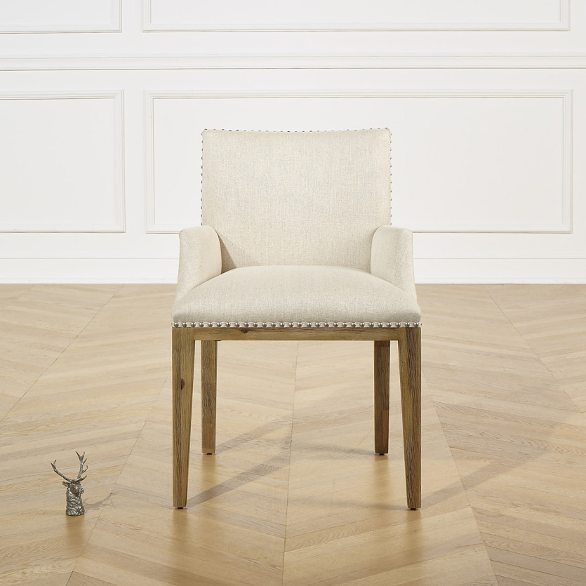 Fauteuil de table à manger KENZA FLANDER - Style moderne en bois massif, 1 place