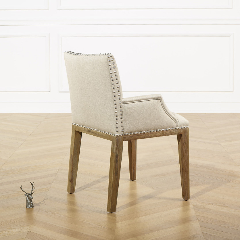 Fauteuil de table à manger KENZA FLANDER - Style moderne en bois massif, 1 place