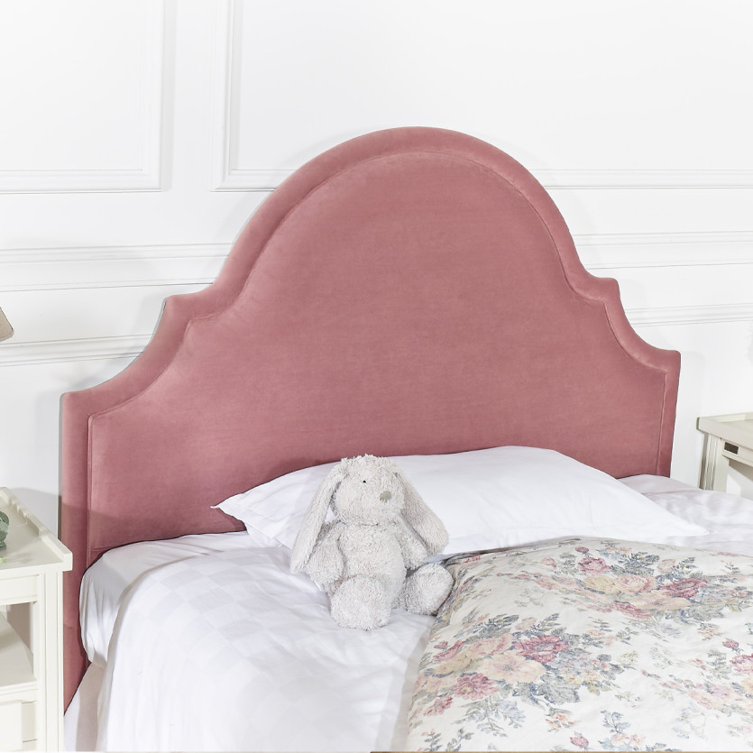 Tête de lit BASTIDE - Style classique en velours et pin massif, 140 cm, bois certifié FSC®