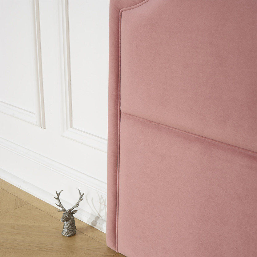 Tête de lit BASTIDE - Style classique en velours et pin massif, 140 cm, bois certifié FSC®