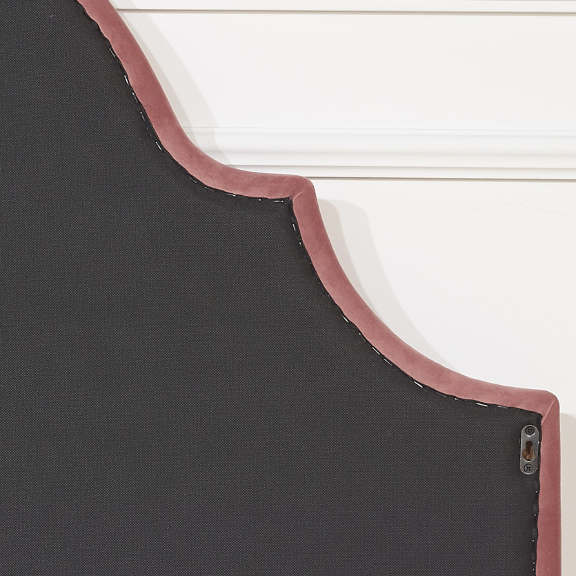 BASTIDE Headboard - Classic style in velvet and solid pine, 140 x 200, FSC® certified wood