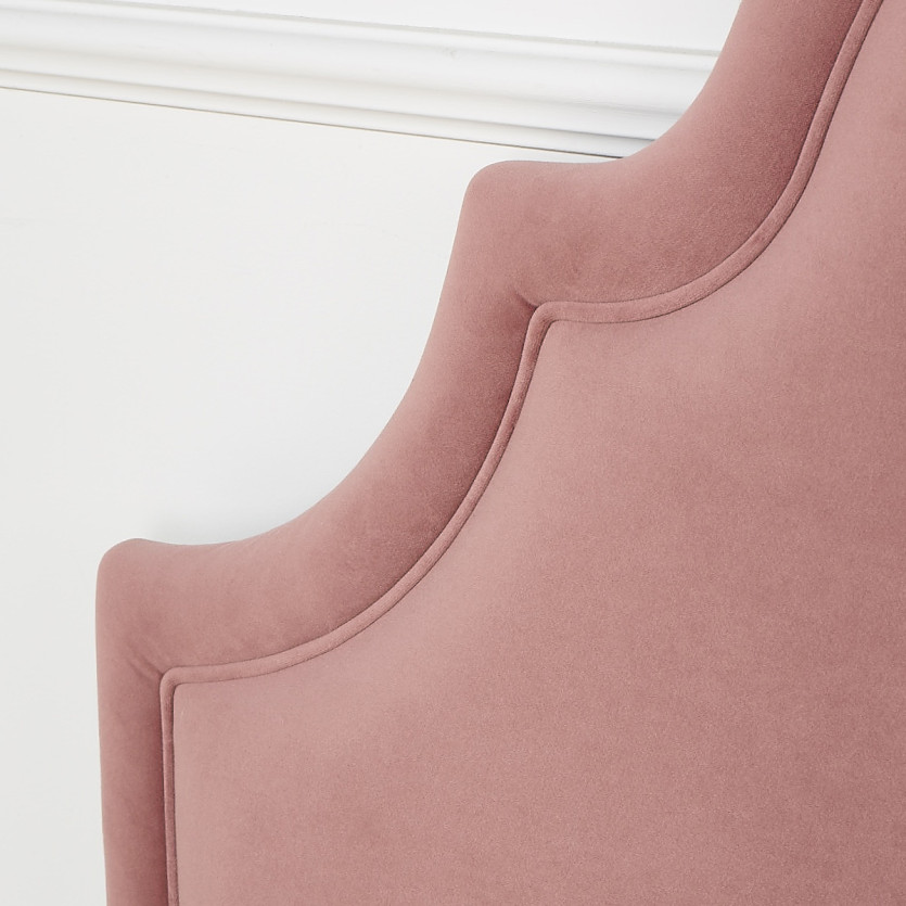 Tête de lit BASTIDE - Style classique en velours et pin massif, 140 cm, bois certifié FSC®