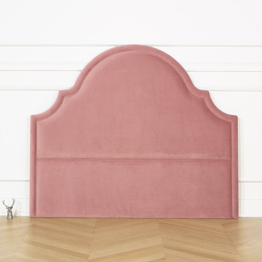 Tête de lit BASTIDE - Style classique en velours et pin massif, 140 cm, bois certifié FSC®