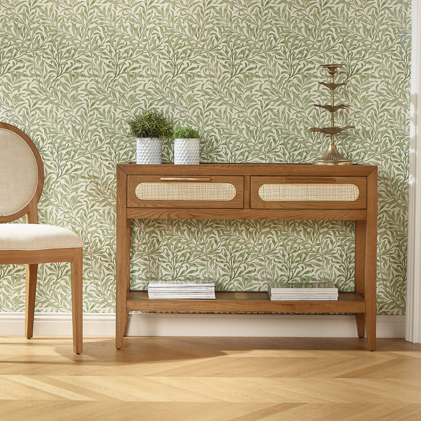 MONTANA Entry Console - Contemporary style, oak top, 2 drawers, 1 shelf