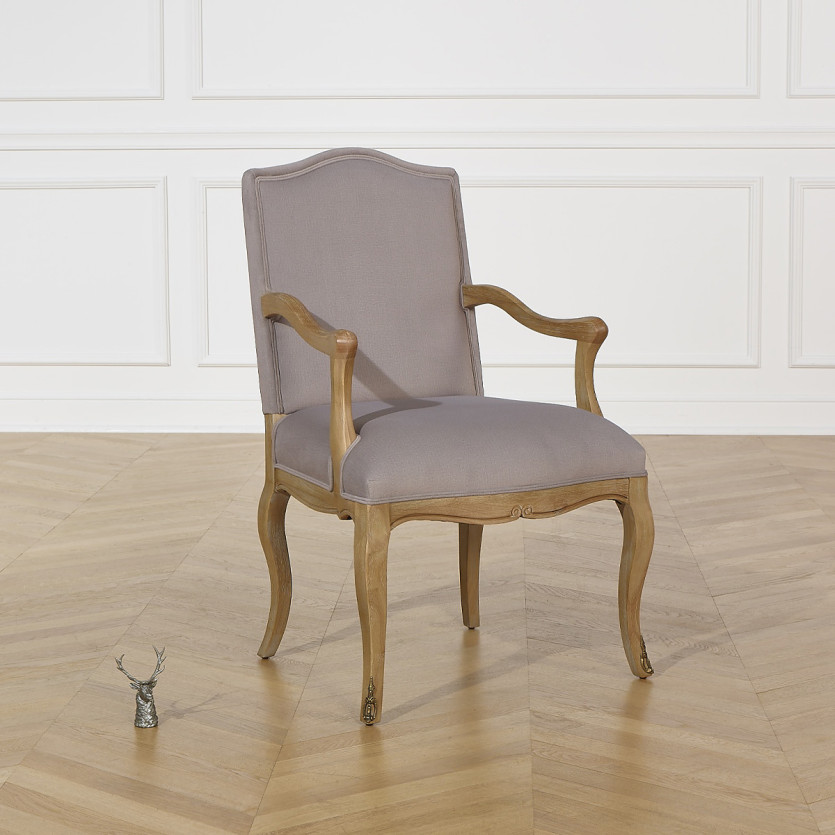 CONSTANCE PAUL table chair - Voltaire style in velvet and solid wood