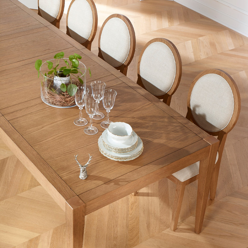Table à manger extensible MONTANA 2R280 - Style moderne en chêne, 12 couverts, 180-280 x 100 cm