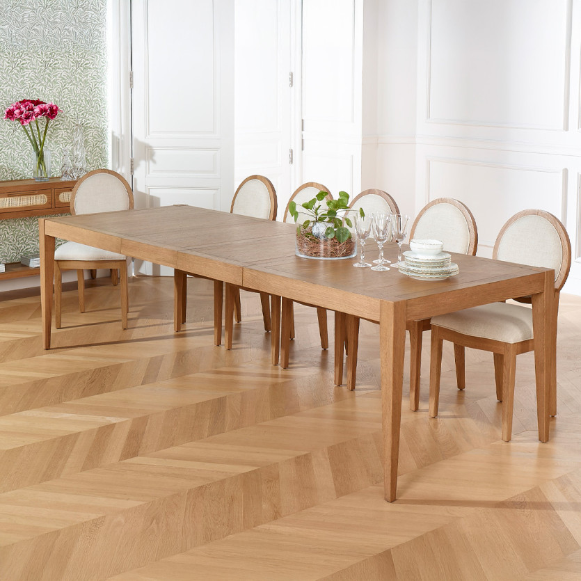 MONTANA 2R extendable dining table - Modern oak style, 12 seats, 280 x 100 cm