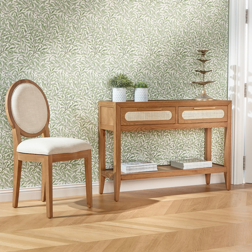 Console MONTANA - Estilo contemporâneo, tampo em carvalho, 2 gavetas, 1 prateleira