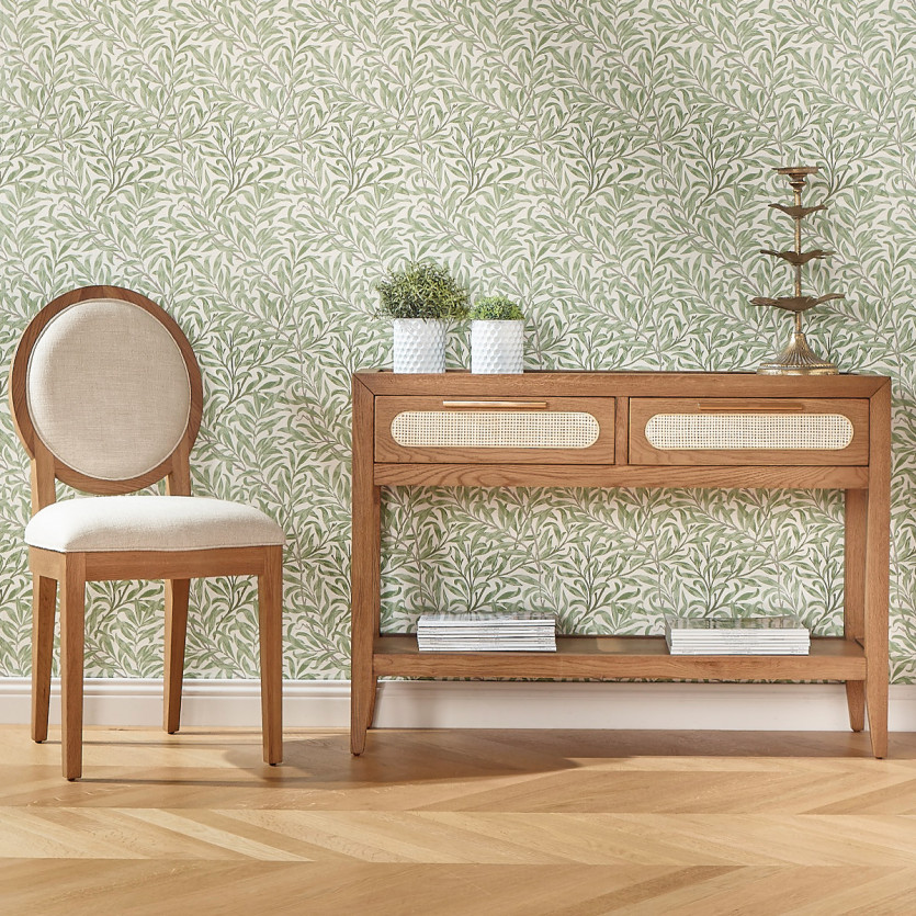 Console MONTANA - Estilo contemporâneo, tampo em carvalho, 2 gavetas, 1 prateleira