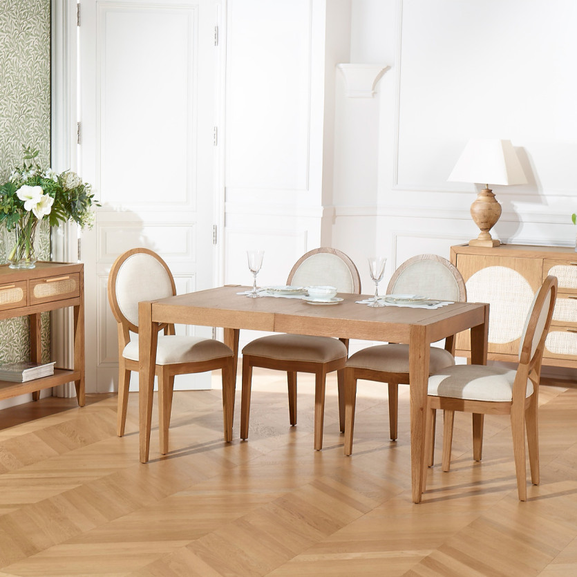 Table à manger extensible MONTANA 2R220 - Style moderne en chêne, 10 convives, 140-220 x 90 cm