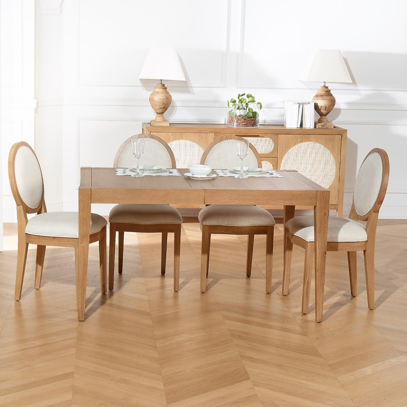 Table à manger extensible MONTANA 2R220 - Style moderne en chêne, 10 convives, 140-220 x 90 cm