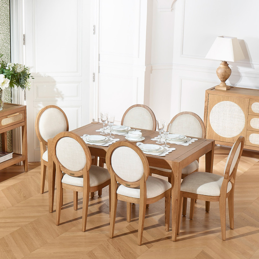 Table à manger extensible MONTANA 2R220 - Style moderne en chêne, 10 convives, 140-220 x 90 cm