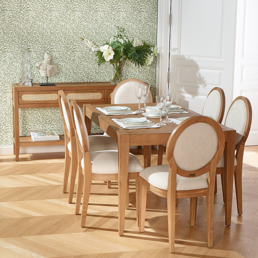 Table à manger extensible MONTANA 2R220 - Style moderne en chêne, 10 convives, 140-220 x 90 cm