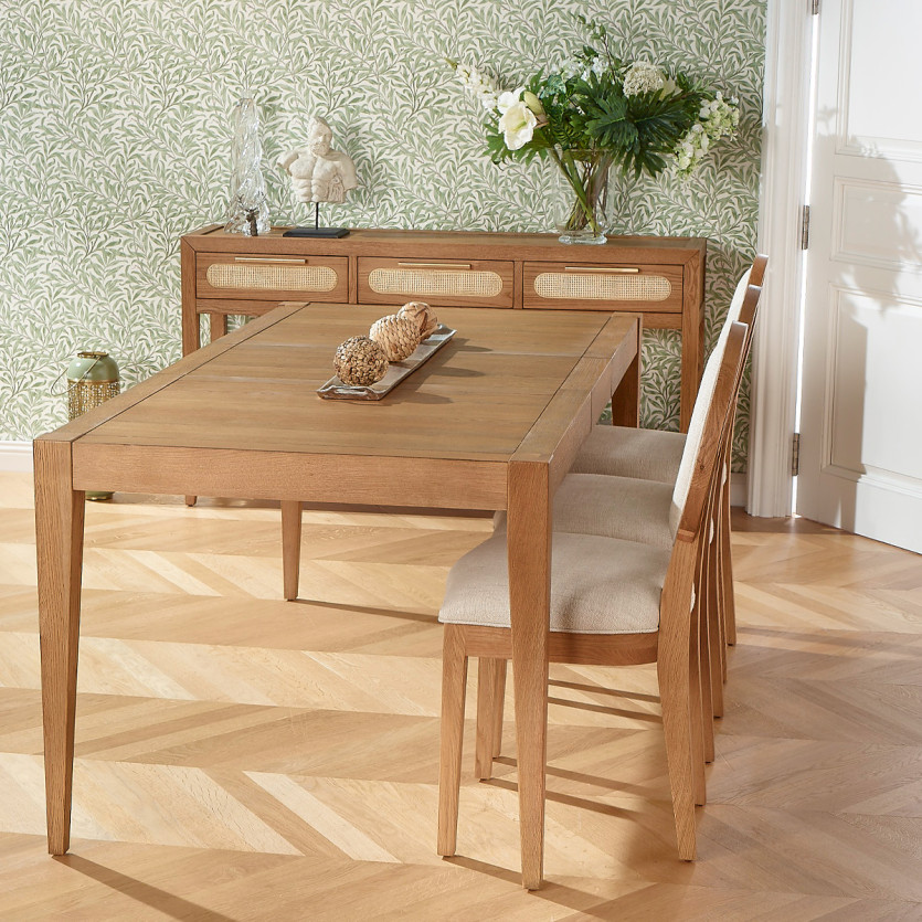 Table à manger extensible MONTANA 2R220 - Style moderne en chêne, 10 convives, 140-220 x 90 cm