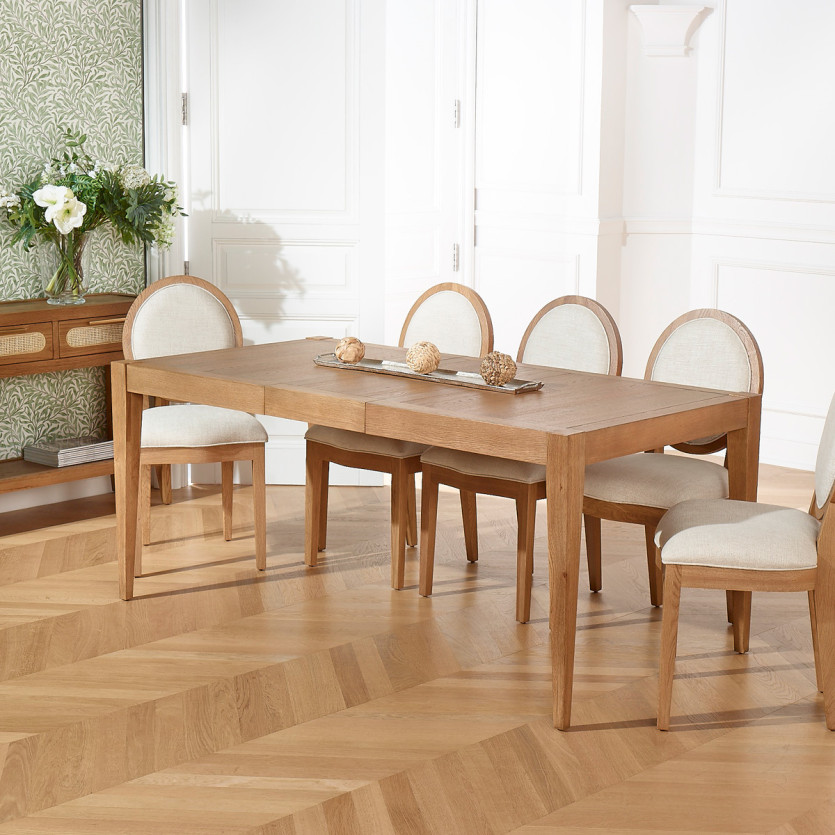 Table à manger extensible MONTANA 2R220 - Style moderne en chêne, 10 convives, 140-220 x 90 cm