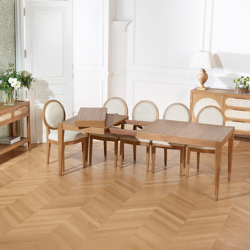 Table à manger extensible MONTANA 2R220 - Style moderne en chêne, 10 convives, 140-220 x 90 cm