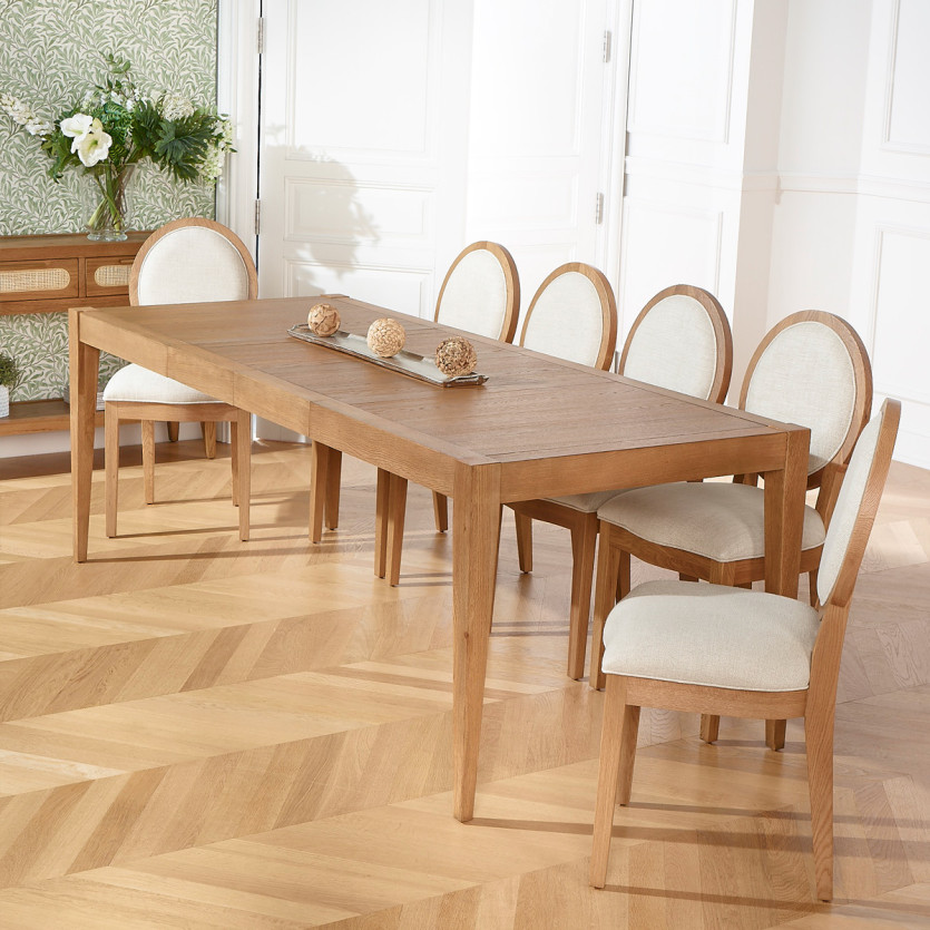 MONTANA 2R extendable dining table - Modern style in oak, 10 guests, 140-220 x 90 cm