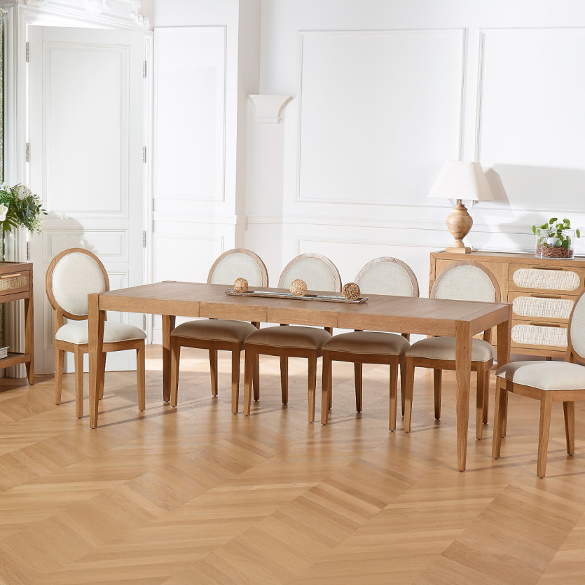 Table à manger extensible MONTANA 2R220 - Style moderne en chêne, 10 convives, 140-220 x 90 cm