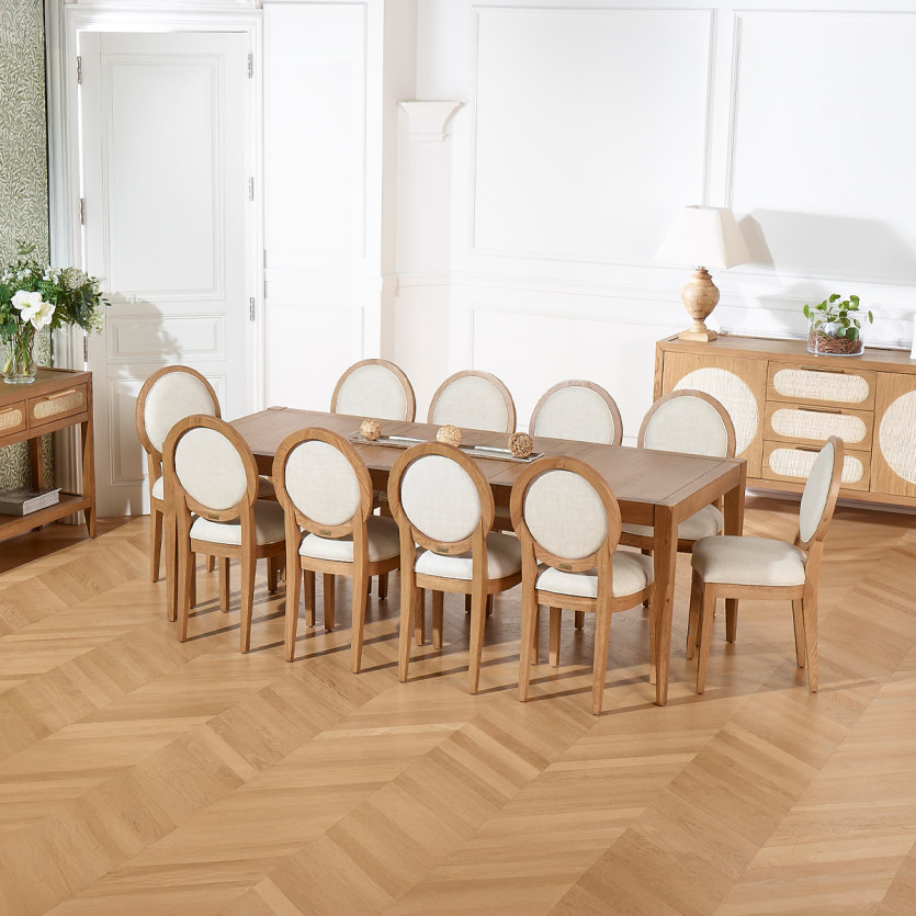 MONTANA 2R extendable dining table - Modern style in oak, 10 guests, 140-220 x 90 cm
