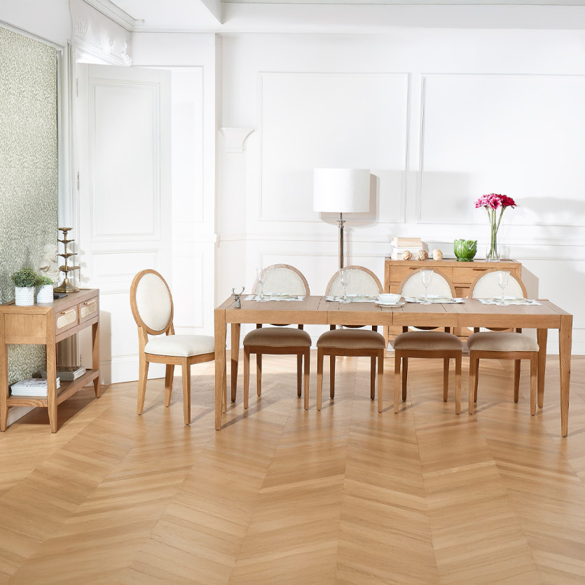 Table à manger extensible MONTANA 2R220 - Style moderne en chêne, 10 convives, 140-220 x 90 cm
