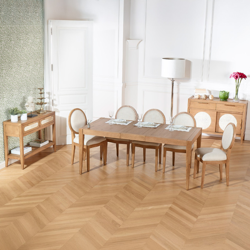 Table à manger extensible MONTANA 2R220 - Style moderne en chêne, 10 convives, 140-220 x 90 cm