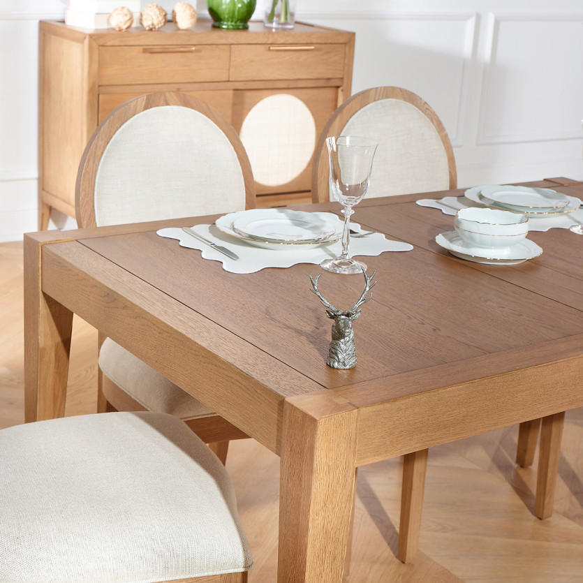 Table à manger extensible MONTANA 2R220 - Style moderne en chêne, 10 convives, 140-220 x 90 cm