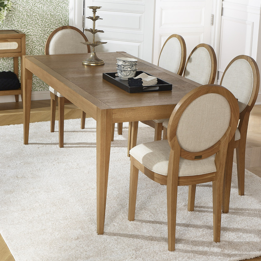 MONTANA M fixed dining table - Modern style in oak, 8 seats, 180 x 90 cm
