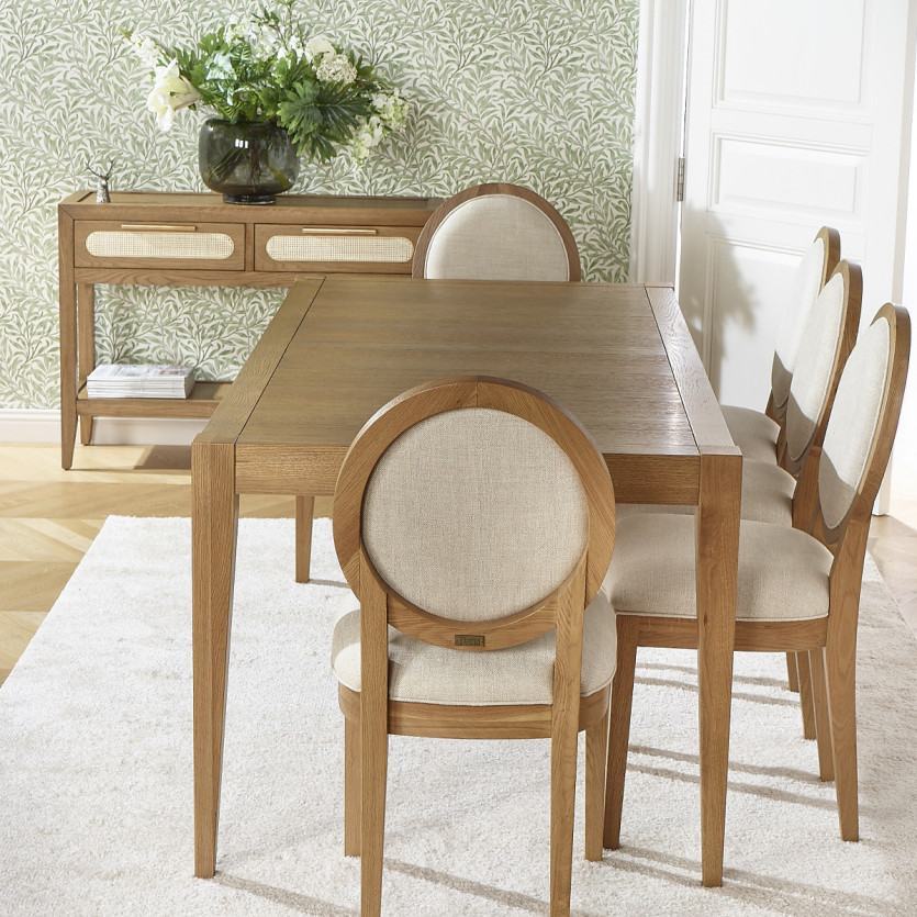 Table à manger fixe MONTANA M180 - Style moderne en chêne, 8 convives, 180 x 90 cm