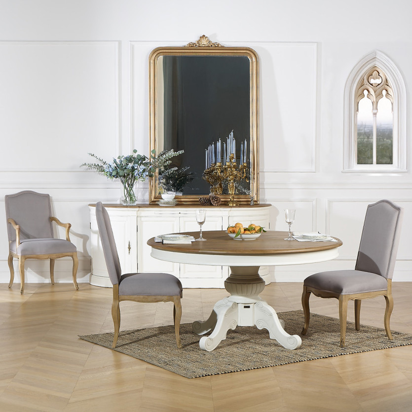 CONSTANCE PAUL Tischsessel - Voltaire-Stil in Samt und Massivholz
