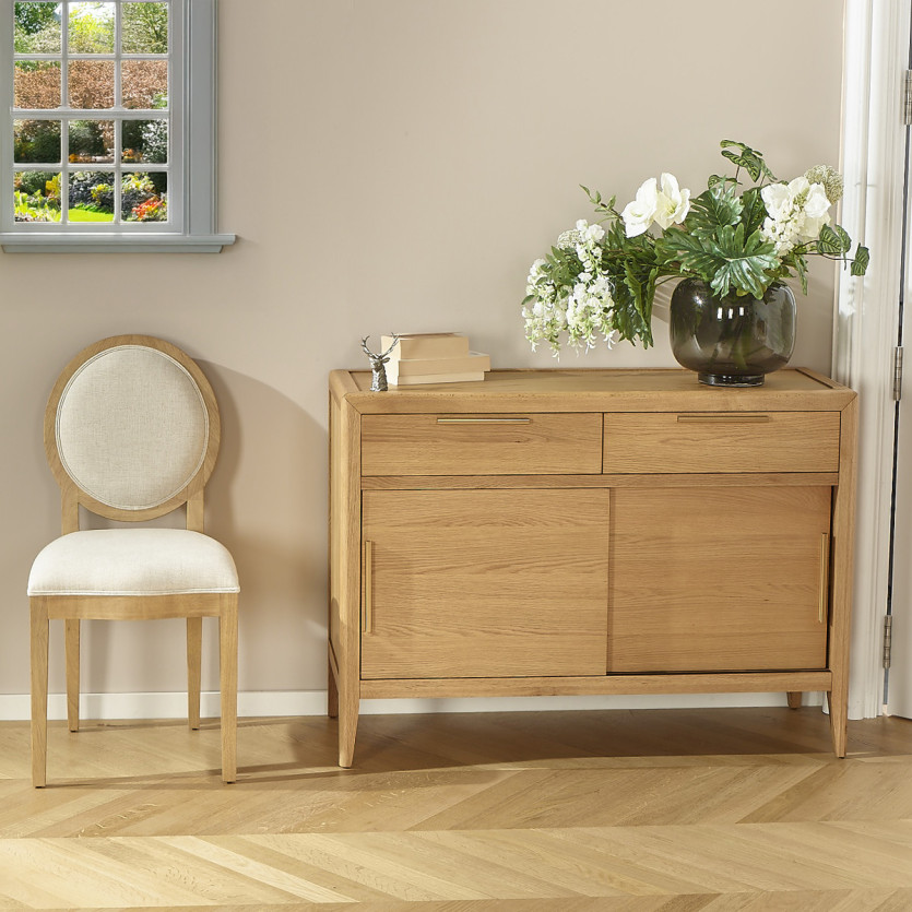 Small TENNESSEE sideboard - Contemporary style in oak, 2 doors, 2 drawers
