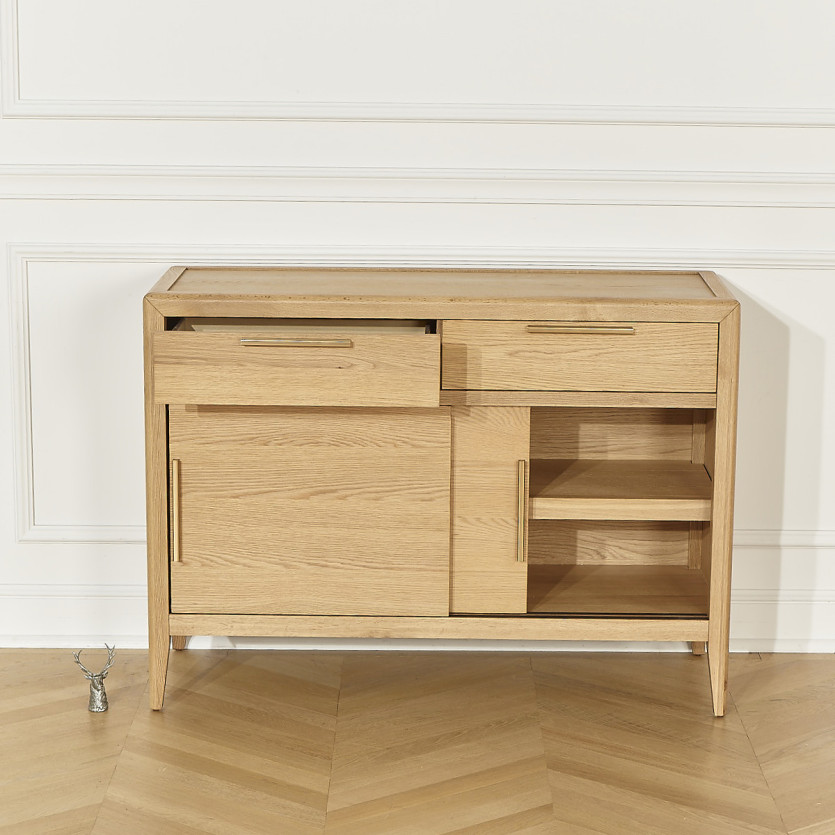 Small TENNESSEE sideboard - Contemporary style in oak, 2 doors, 2 drawers