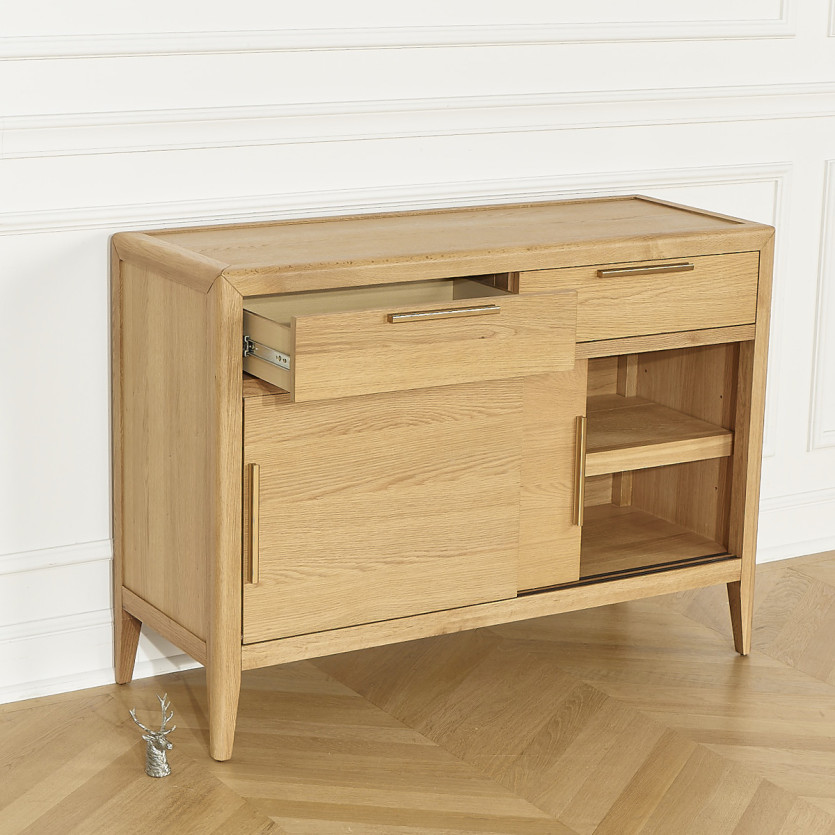 Small TENNESSEE sideboard - Contemporary style in oak, 2 doors, 2 drawers
