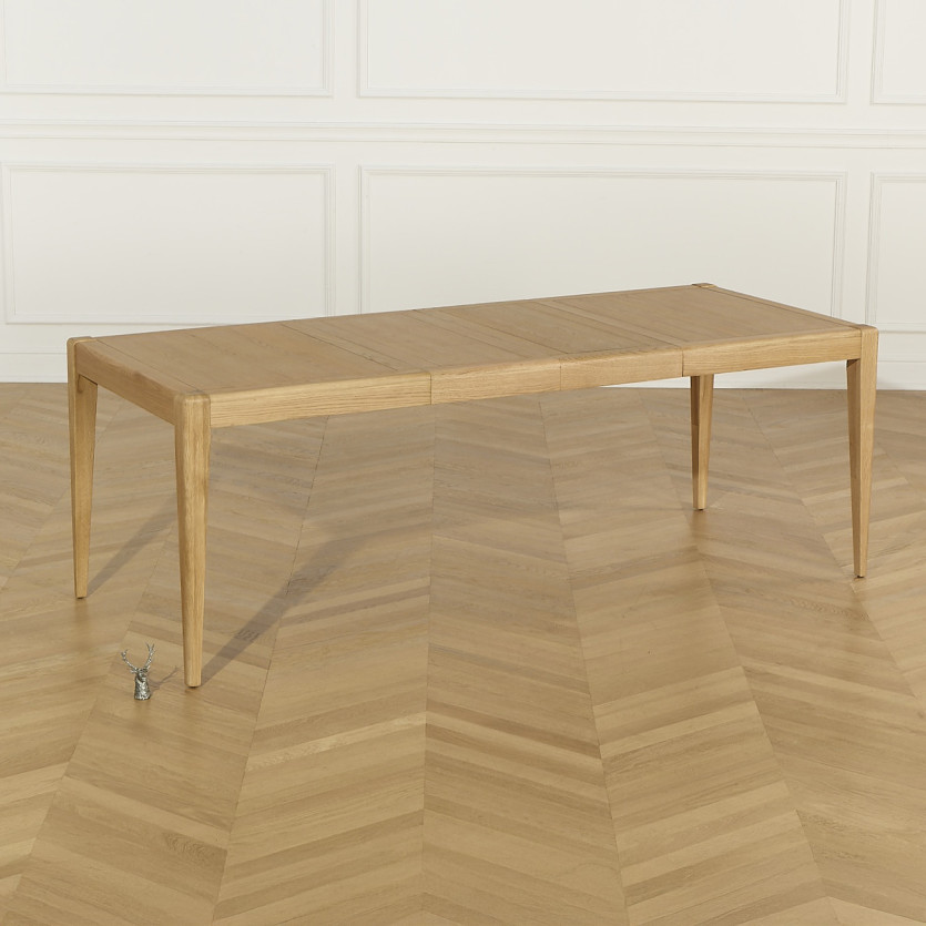 Extendable dining table TENNESSEE 2R220 - Modern style in oak, 10 guests, 140-220 x 90 cm