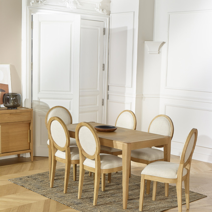 TENNESSEE S150 Fixed Dining Table - Modern style in oak, 6 seats, 150 x 78 cm