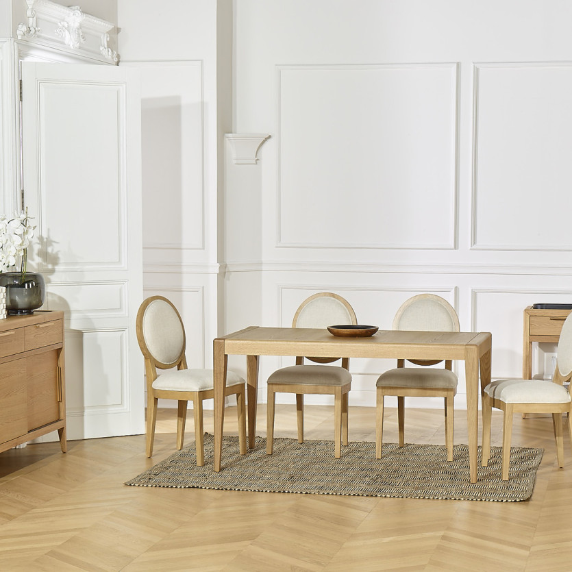 TENNESSEE S150 Fixed Dining Table - Modern style in oak, 6 seats, 150 x 78 cm