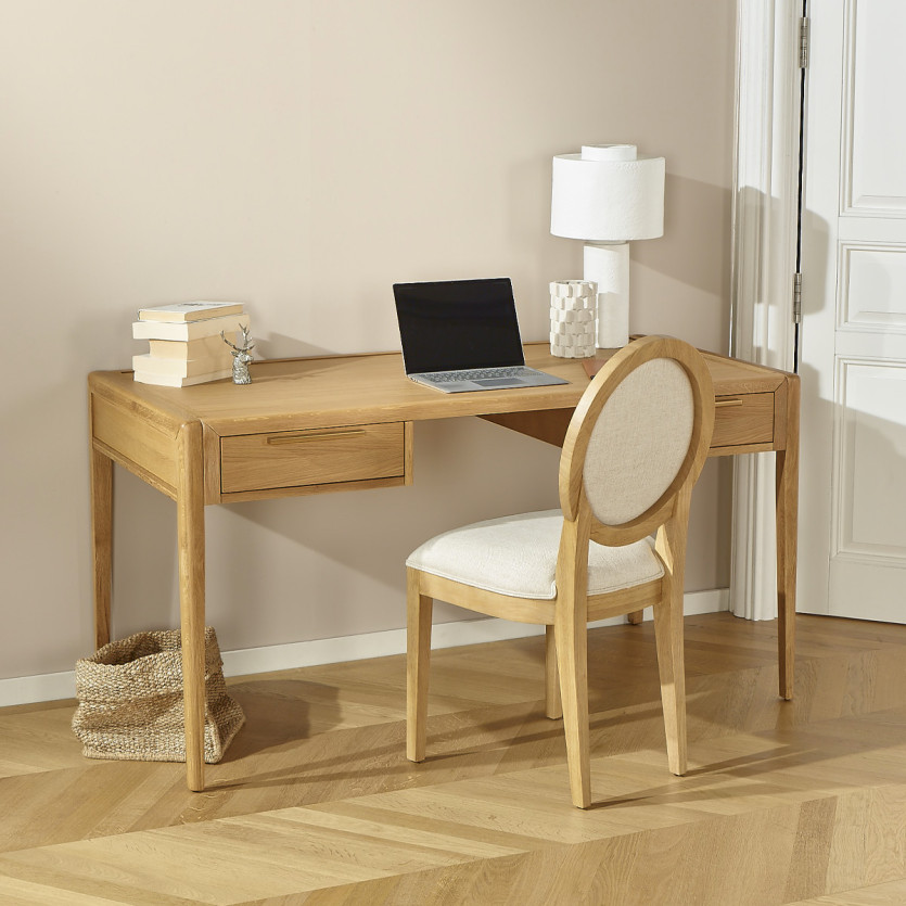 TENNESSEE Bureau - Eigentijdse stijl in licht eiken, 2 laden