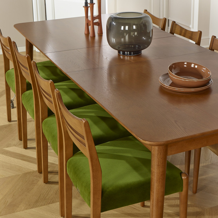 Table à manger extensible BEN - Style scandinave, pieds en bois massif, 8/10 personnes